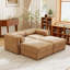 Élégant canapé en chenille à 2 places avec 2 sièges repose-pieds, dossier cylindrique et accoudoirs, causeuse en tissu moderne avec espace de rangement caché