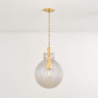Luminaire suspendu large en laiton vieilli 1 lumière Mitzi Benita