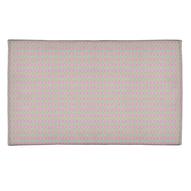 Tapis bleu à rayures losanges, Rectangle 2 pi x 3 pi