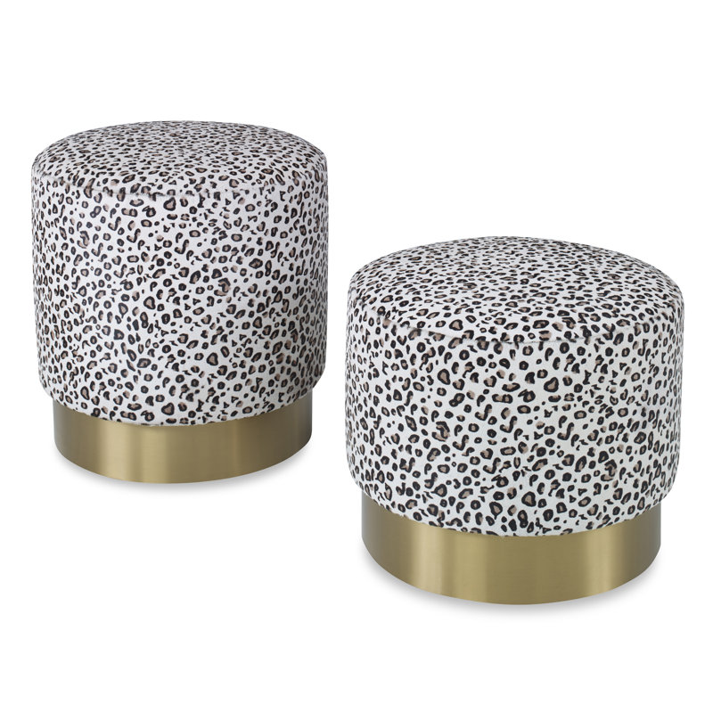 On The Spot Round Ottoman, UV-Rollo Linen