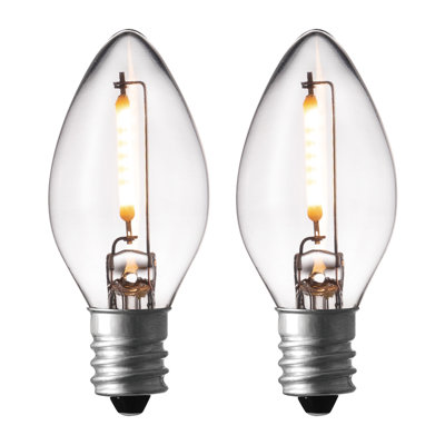 0.5W Warm White (2700K) C7 Shape E12 Candelabra Base LED Light Bulb (2-Pack)