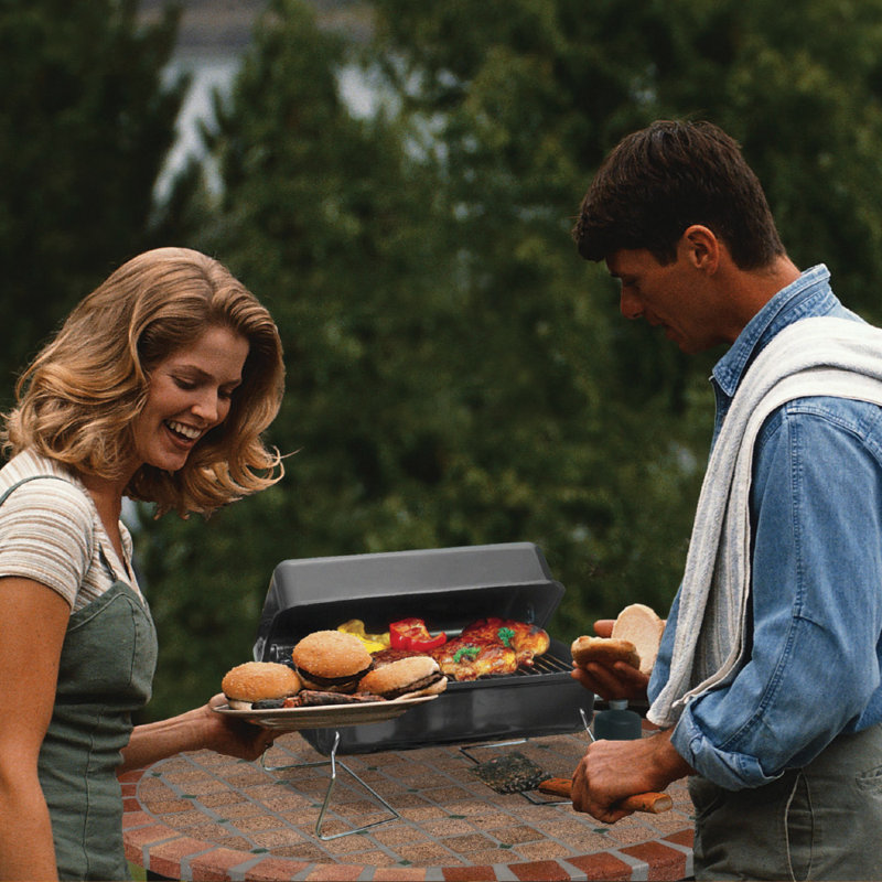 Gril au gaz propane portable à brûleur simple pour plateau de table Deluxe Charbroil