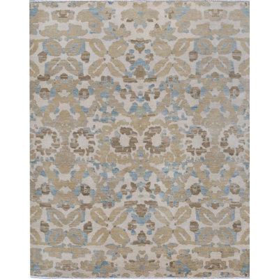 Tapis beige noué à la main de haute qualité
