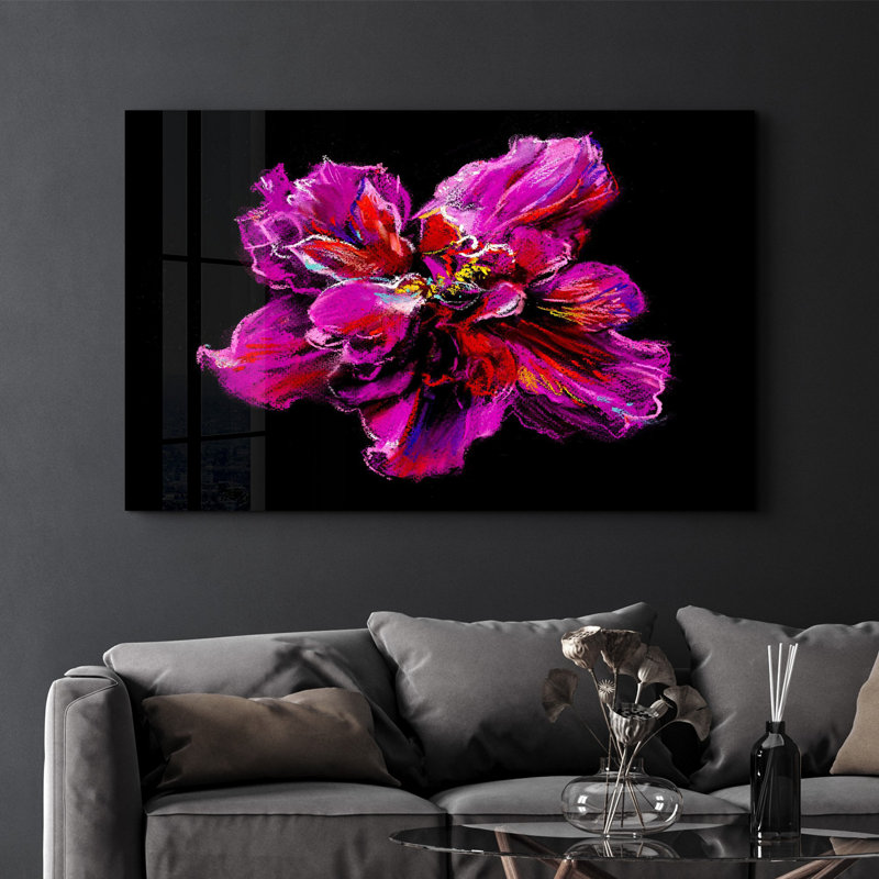 Élégante peinture murale en verre trempé de 13,8 po x 21,7 po | 100% verre trempé, épaisseur: 0,16 pouce | Imprimé UV pour des couleurs éclatantes | Parfait pour la décoration intérieure, le salon et les espaces de bureau