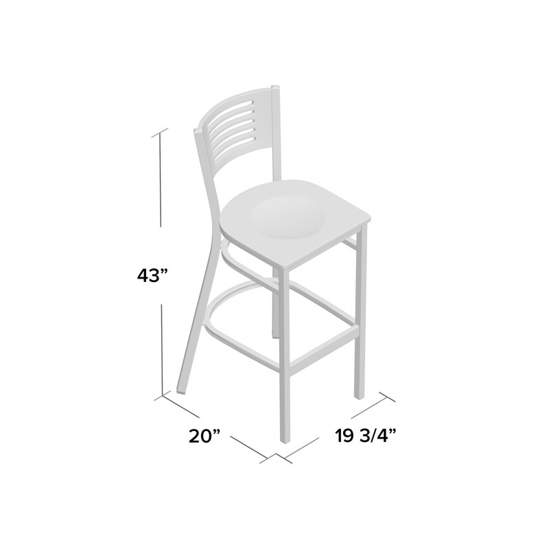 Elkton Slat Back Bar Stool, Walnut, 1