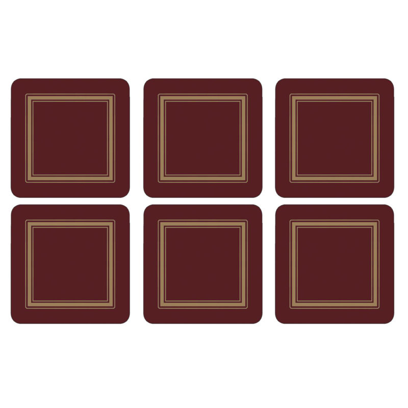 Portmeirion, Pimpernel, Coasters - Classic Burgundy, Burgundy