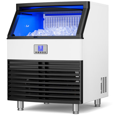 Machine à glaçons commerciale sous comptoir de 450 lb/jour avec bac de stockage de 120 lb, commandes ACL et nettoyage automatique