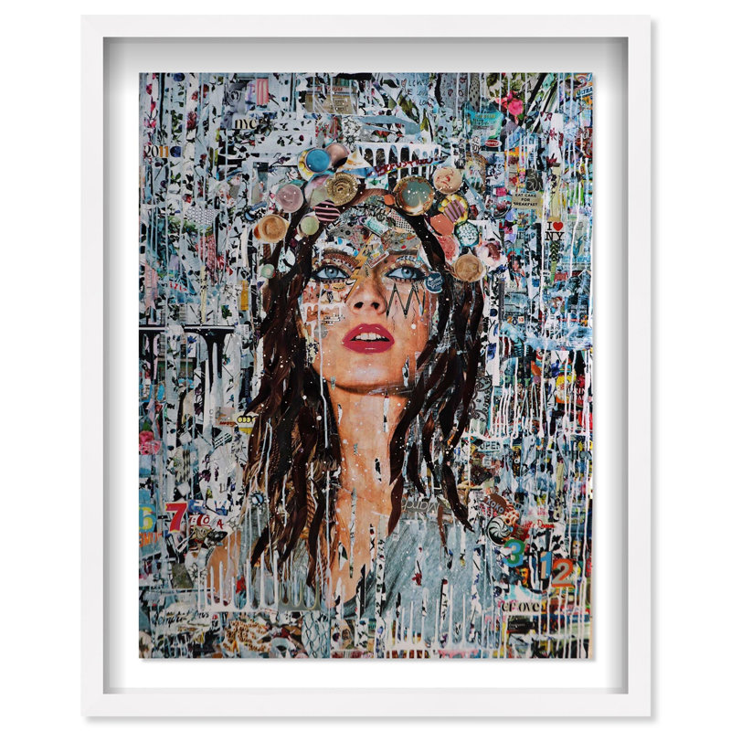 Katy Hirschfeld - Brunettes Have More Fun Print Glam Collage by Oliver Gal, Black Frame, , White, Shadowbox Framed