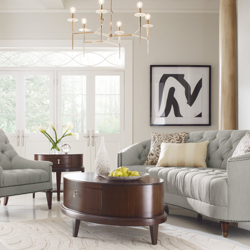Anarah 90'' Upholstered Sofa, Light Blue Fabric
