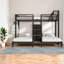 Lits gainés d'espace avec rangement, lits jumeaux superposés en métal, pour maison familiale moderne-1550682008