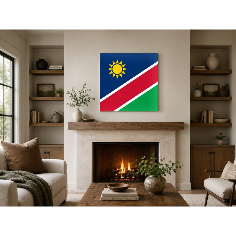 Drapeau de la Namibie - art mural national sur toile, H 12 po x l 12 po
