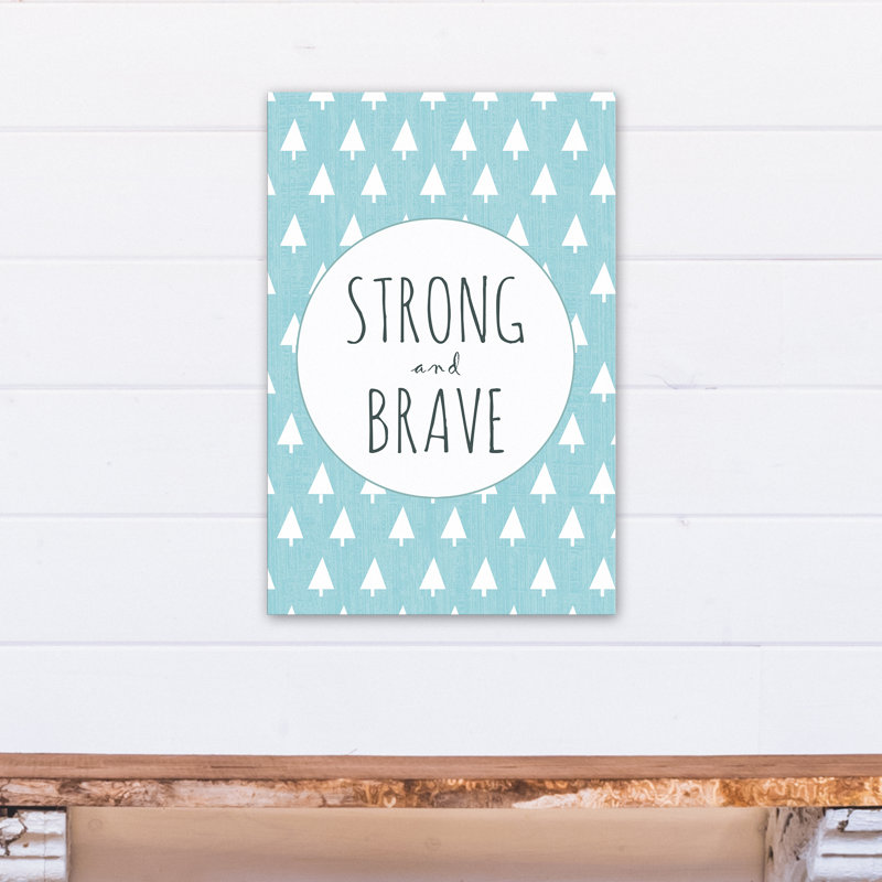 Art sur toile solide et courage Brannon, Bleu, H 24 po x l 16 po x P 1,25 po