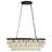 6‑Light Layered Kitchen Island Pendant, Dining Room Chandelier With Glass Teardrop Shapes