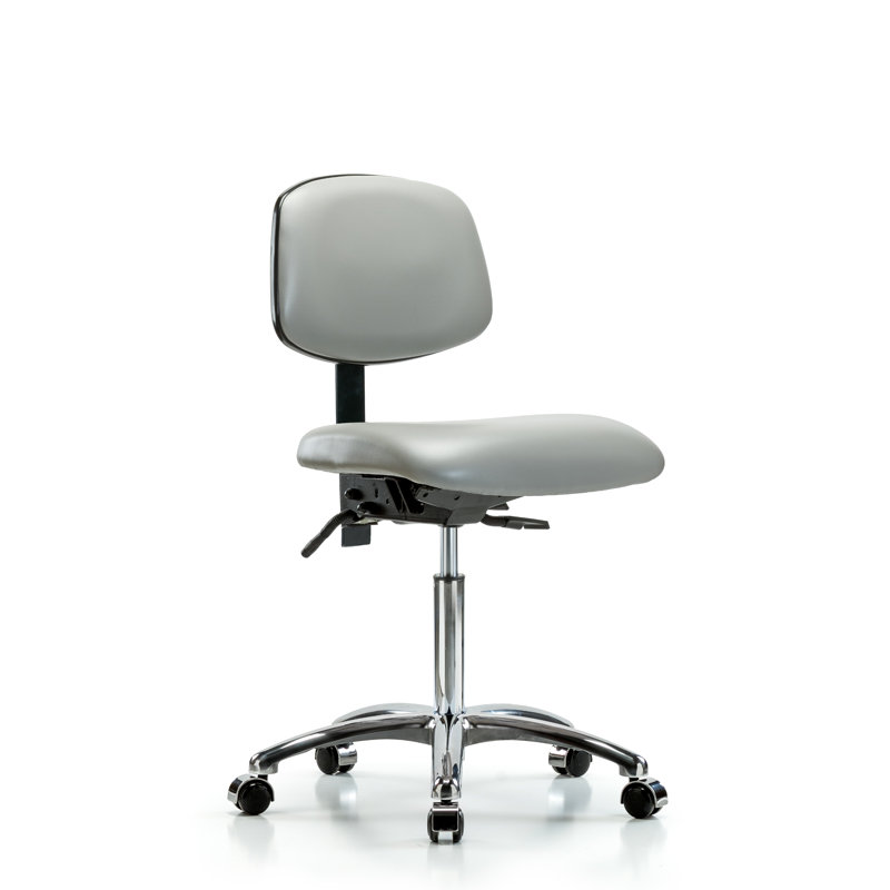 Landon Vinyl Task Chair, Casters, Dove, Not Included