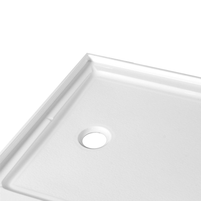 Base de douche anti-dérapante en acrylique à simple seuil avec drain à gauche 60 po x 32 po Kingston Brass Barbuda, Gauche