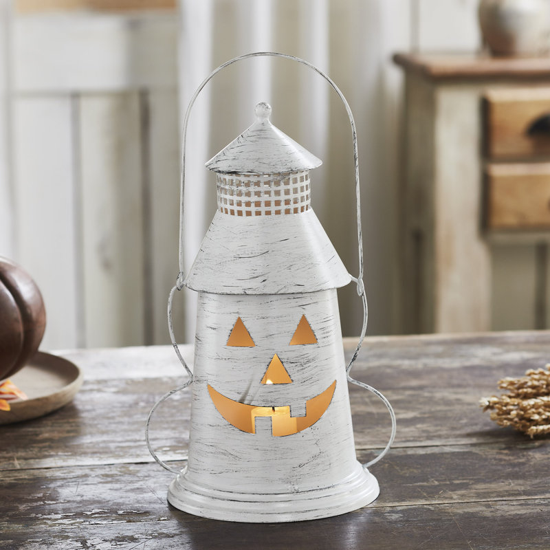Halloween Lantern Tealight Holder 12x8x6, Cream
