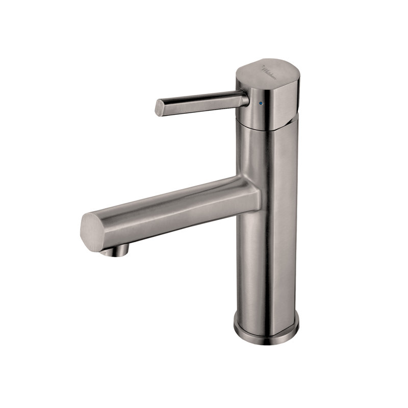 Whitehaus Lead-Free Solid Stainless Steel Single lever Elevated Lavatory Faucet, Brushed Stainless Steel