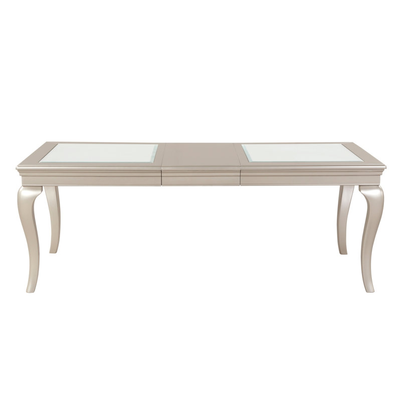 Table de salle à manger moderne et glamour 1pc avec rallonges séparées