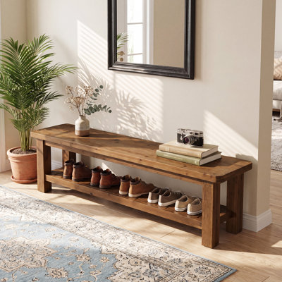 Banc de salle à manger en bois massif 63 po