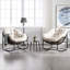 Fauteuil inclinable blanc à bascule, confortable pour la véranda, le jardin, le fauteuil d'extérieur blanc, le patio-177242285