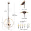 Lustre géométrique à 4 lumières de style bougie avec accents de bois massif Aziz