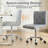 Lavdi Gray Armless Office Desk Chair Modern Tufted Task Chair Faux Leather Upholstered Computer Chair with Adjustable Seat Height-572833967