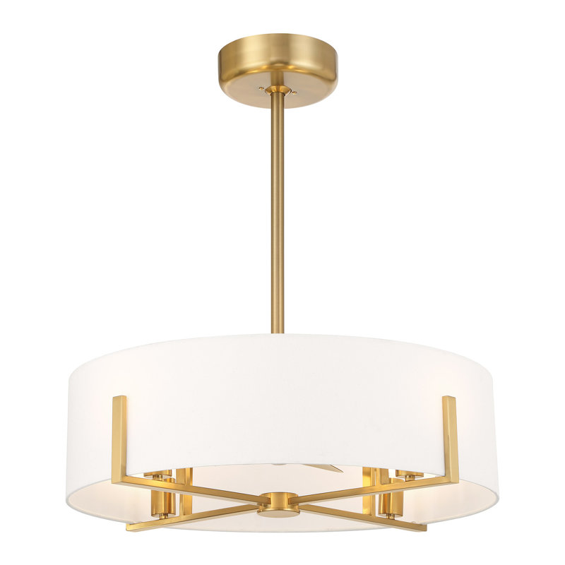 Mansell 4-Light Fan D'Lier in Warm Brass, Warm Brass