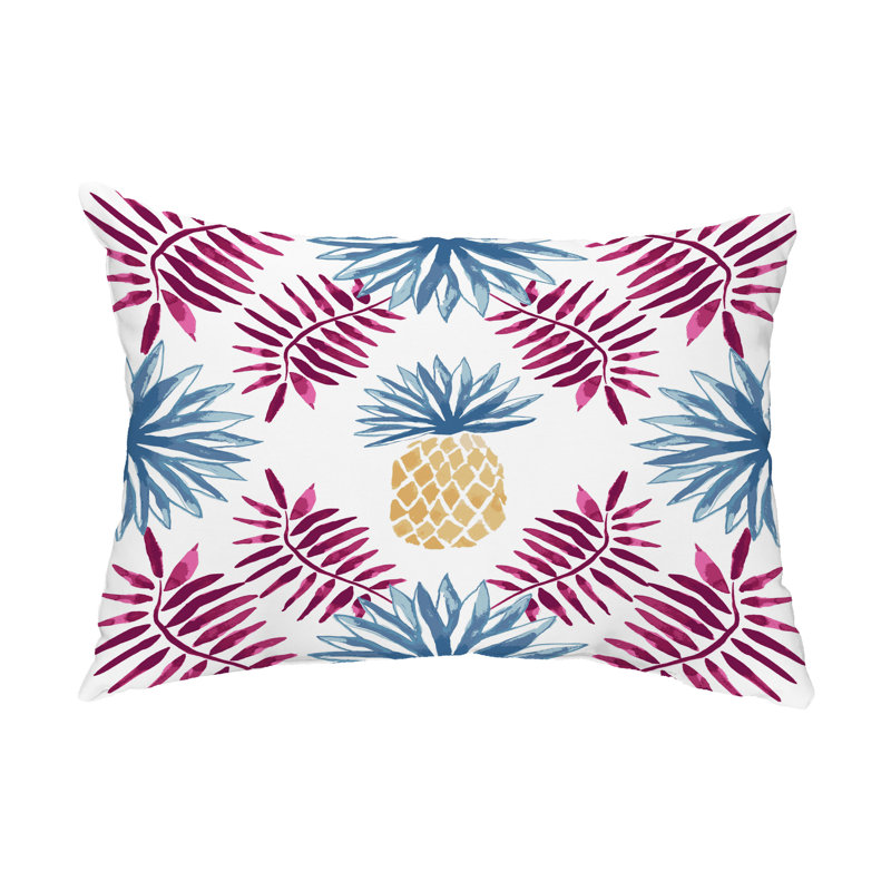 Outdoor Reversible Throw Pillow, Purple