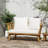 Outdoor Wooden Loveseat with Cushions