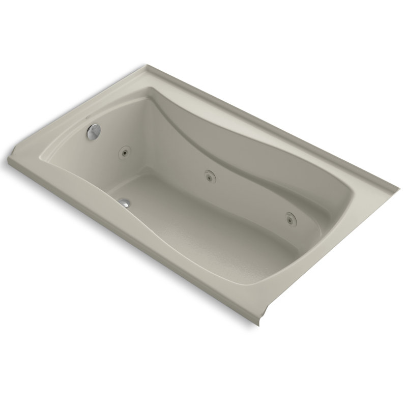 Mariposa 60" x 36" Alcove/Tile In Whirlpool Acrylic Bathtub, Sandbar, Left