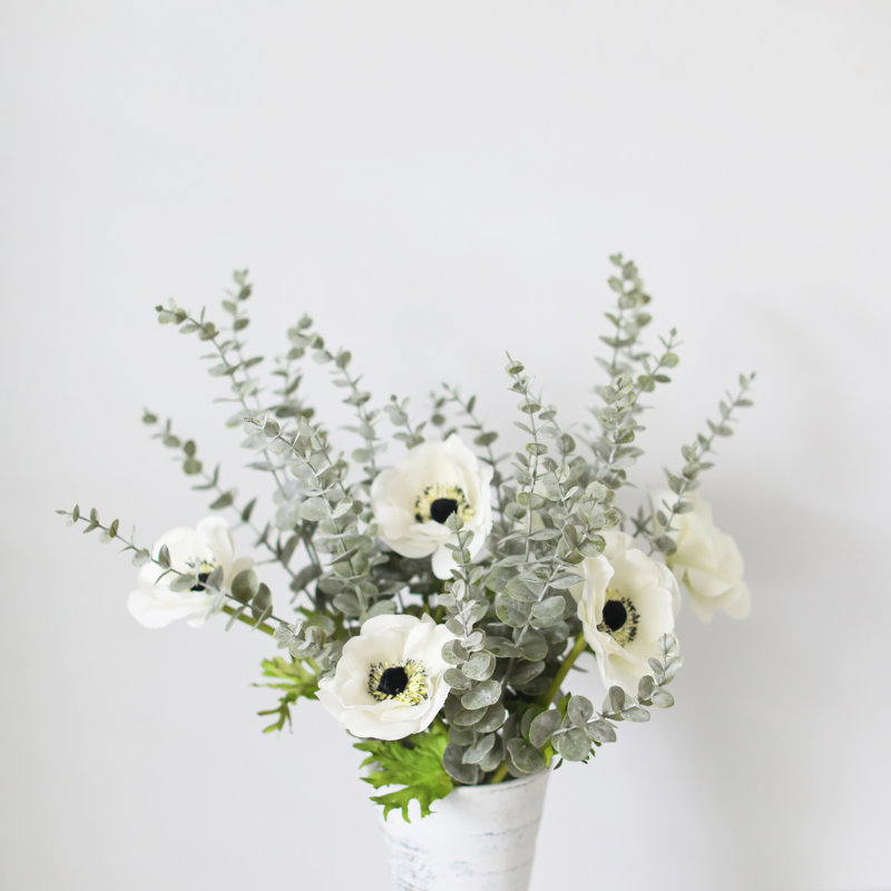 Real Touch Anemone Faux Floral, White
