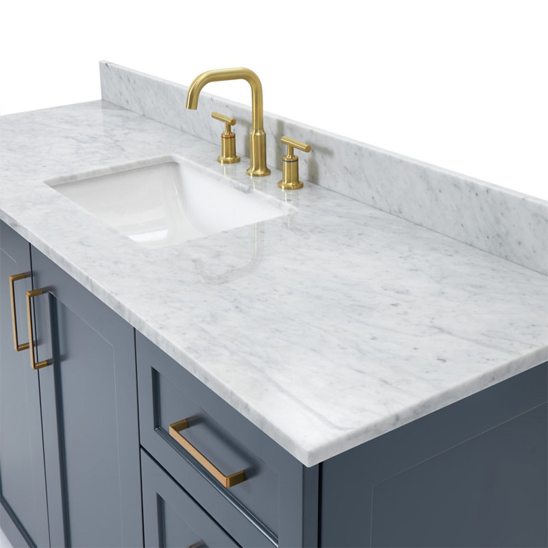ARIEL TAYLOR 61 IN SINGLE RECTANGLE SINK VANITY, Midnight Blue, 61", Rectangular