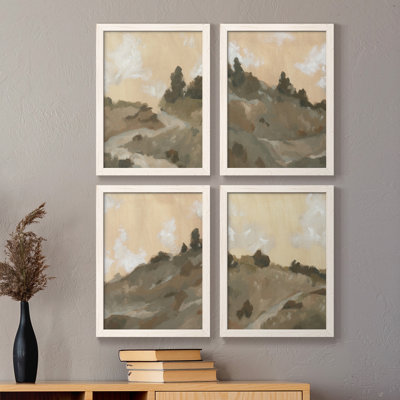 Hillside Walking Path I - Ensemble de 4 reproductions d'art sur toile encadrées