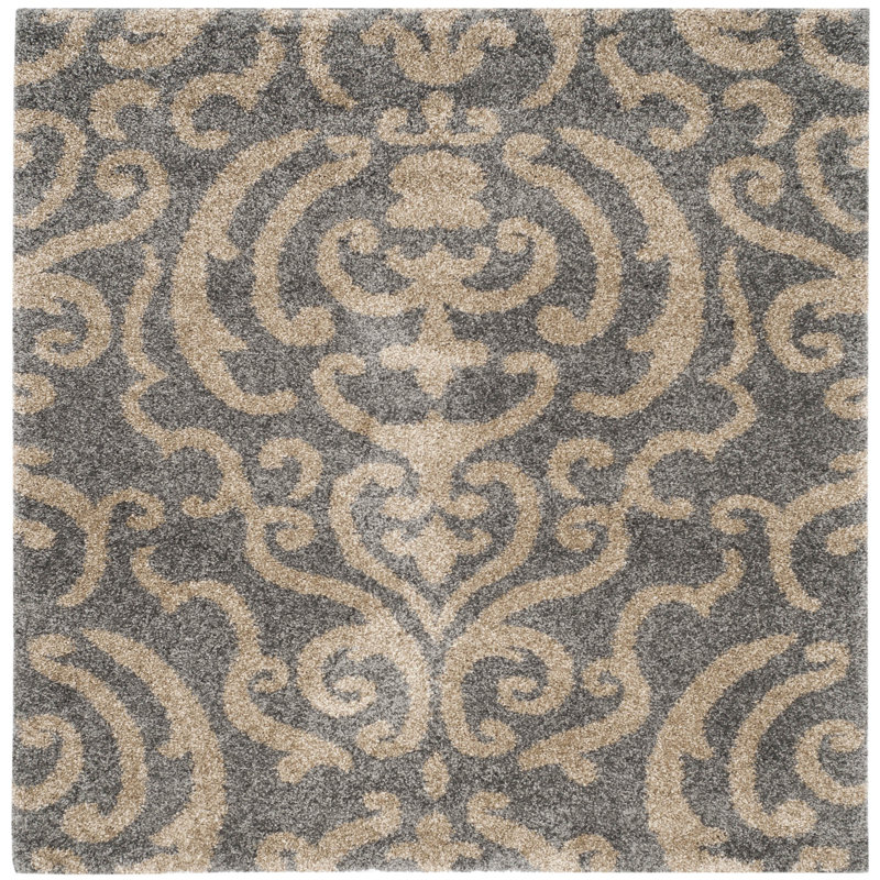 Tapis gris / beige Ellyona , Carré 5 pi