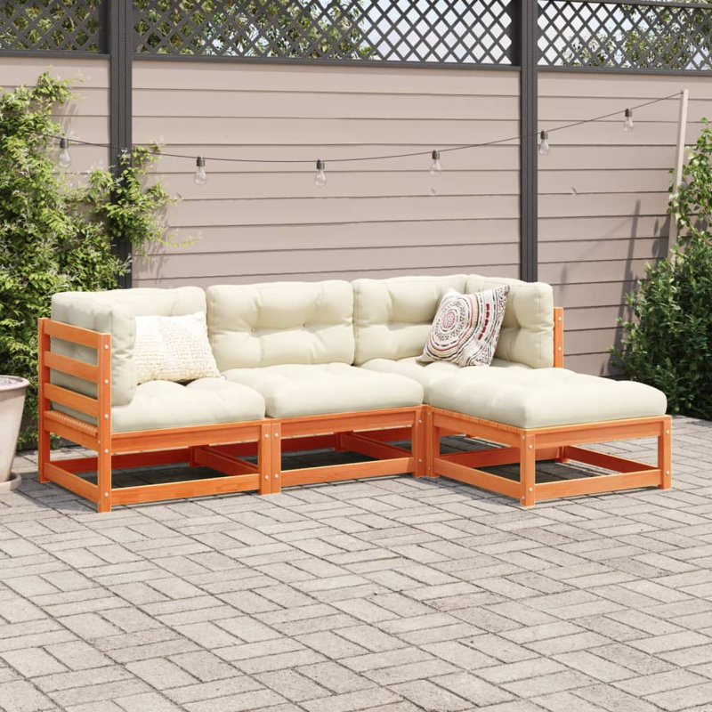 Tardun 70cm Wide L-Shaped Patio Sofa, Wax Brown