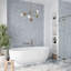 Carreau de marbre poli 11 x 11,8 Bardiglio Nuvolato, Bianco Carrara-60739595