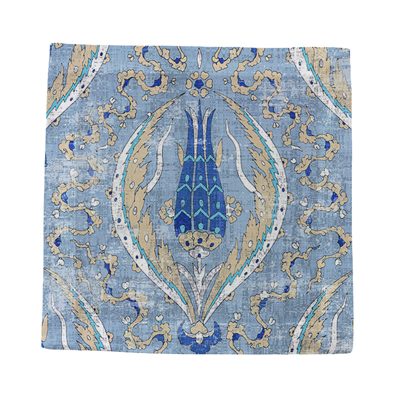 Byzantine Jewel Hemstitch Cocktail 6" Linen/Cotton Napkin, Navy