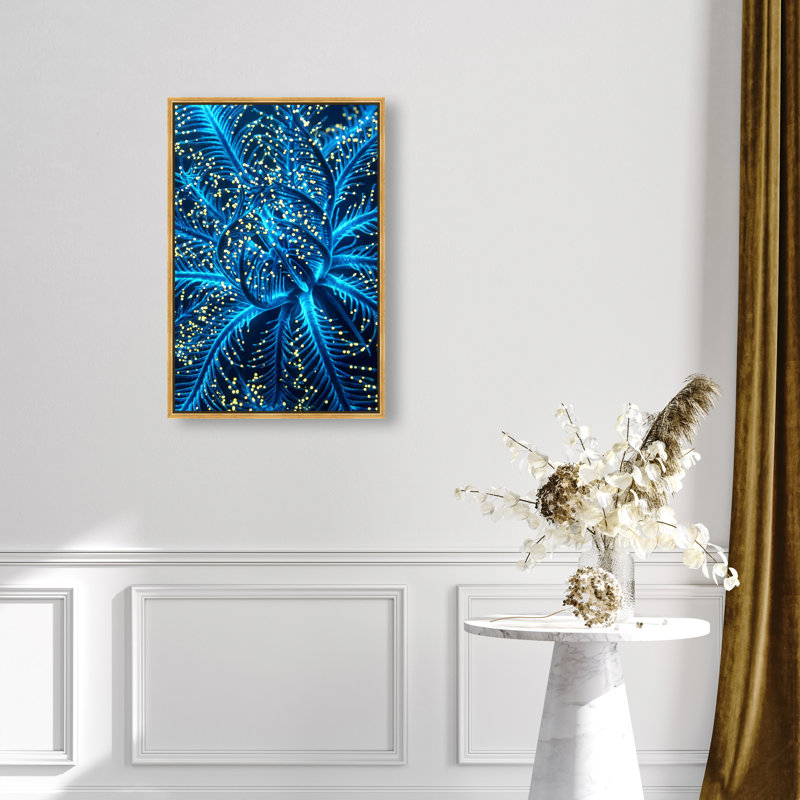 Neon Bloom Print by Oliver Gal, 37"H x 25"W, Gold Floater Frame
