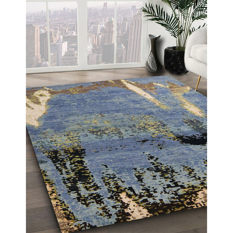 Tapis abstrait moderne 5380, Carré 7 pi