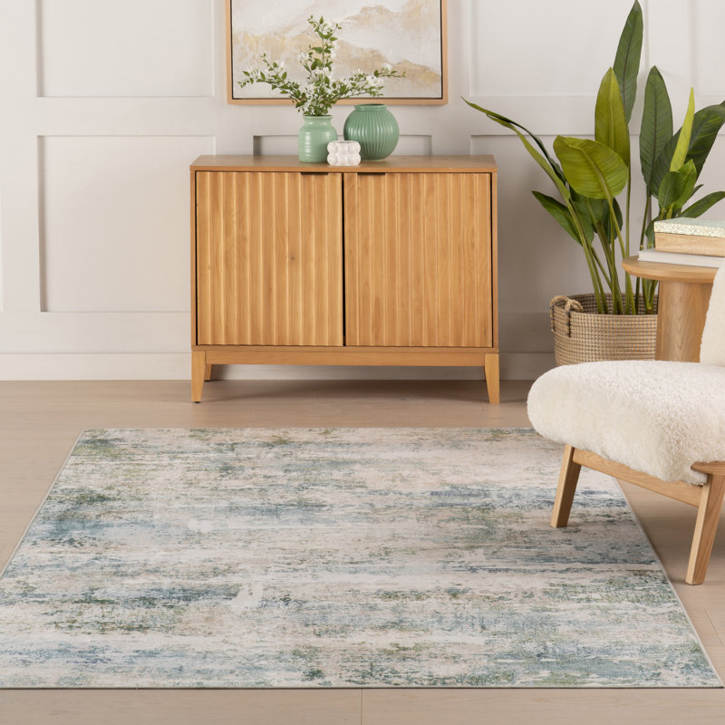 Blaire Mineral Machine Washable Rug, Rectangle 7'6" x 9'6", Mineral