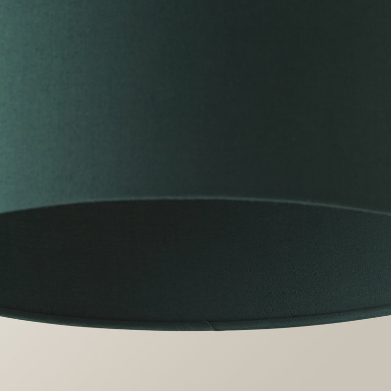27.5cm H Cotton Drum Pendant Shade ( Screw On ), 15cm H x 25cm W x 25cm D, Green
