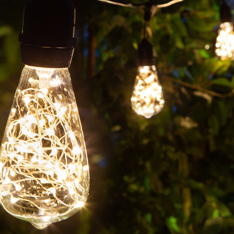 Kallie Outdoor 10 - Bulb 30'' Plug-in String Light, Clear/Yellow