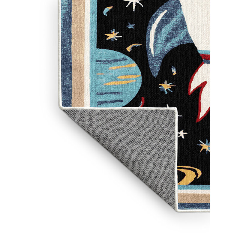 Machine Washable Space Beige Area Rug