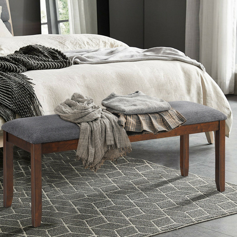 Caeron Linen Blend Upholstered Bench