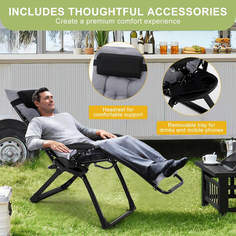 Steel Outdoor Lounge Chair with Cushions