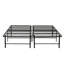 Structure de lit en métal avec sommier grand format, fabrication, excellent soutien, aucun sommier tapissier, base de lit noire avec motif, conception durable, aide à l'organisation de la chambre à coucher, nécessaire