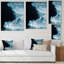Reproduction d'art sur toile de luxe - Turquoise noir marbré-273256790-273256769