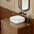 15 Inch Square Countertop Bathroom Vessel Sink Black Trim Design Ceramic