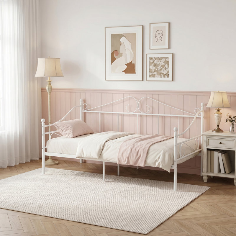 Claribel Metal Daybed, White, English UK Single (90cm x 190 cm)