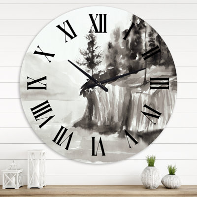 Horloge murale Monroes Falaises au bord du lac - Nautique et côtier